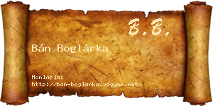 Bán Boglárka névjegykártya